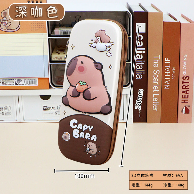 New girls pencil case cute zipper pencil case three-dimensional decompression stationery bag large capacity dirt-resistant primary school students stationery box