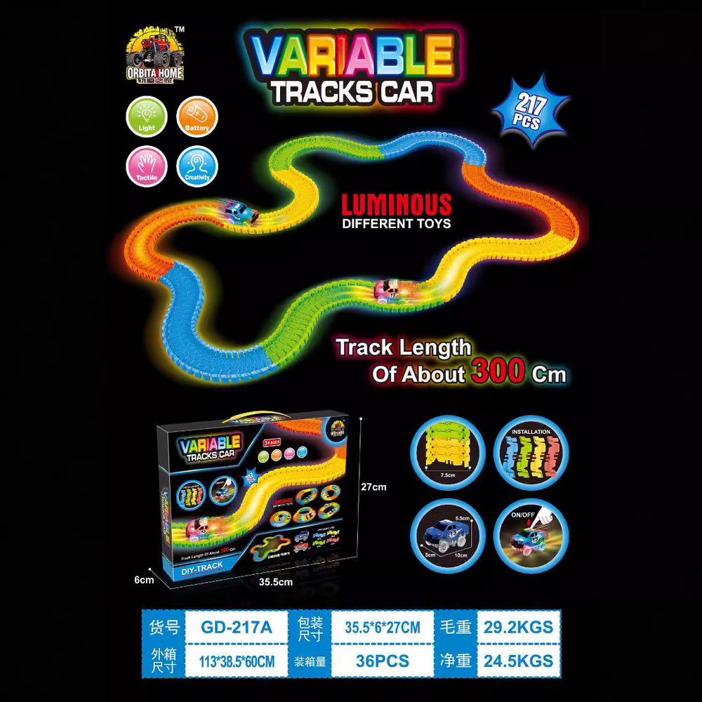 New arrival cross-border assembleable kids toys cool luminous track toy car lighting toys patchwork track piece
