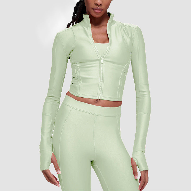 new arrival long-sleeve yoga top and bottom set - premium women's activewear two-piece workout outfit