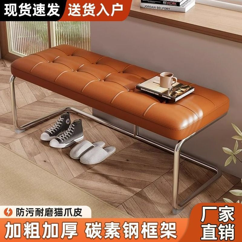 Living room american bench stool, medieval style, scandinavian stainless steel shoe changing stool, door seat, dining room chair
