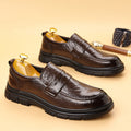 Men's leather shoes: new spring/autumn fashion, hot-selling british style, wedding-ready, height-increasing, business casual, slip-on loafers