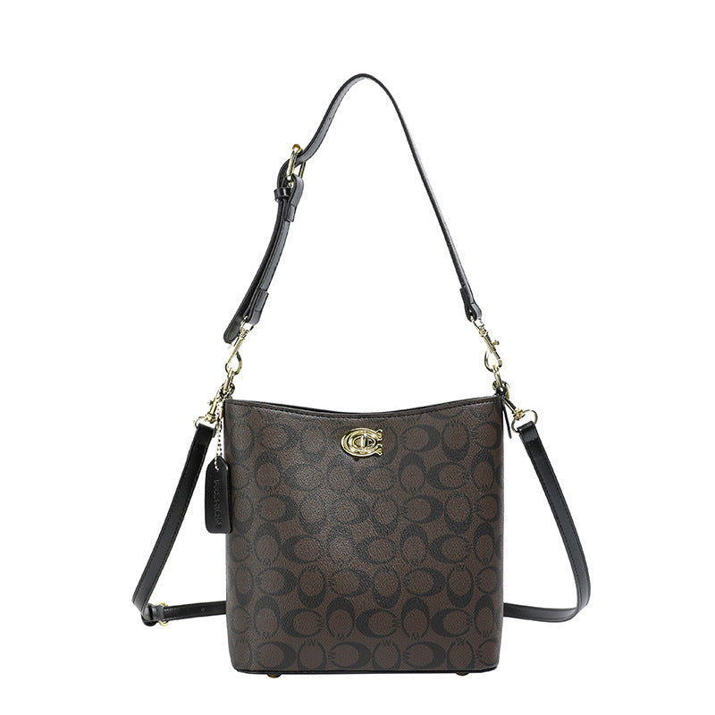 2025 new fashion high-value underarm bag women's printed bucket bag shoulder crossbody bag chic and stylish