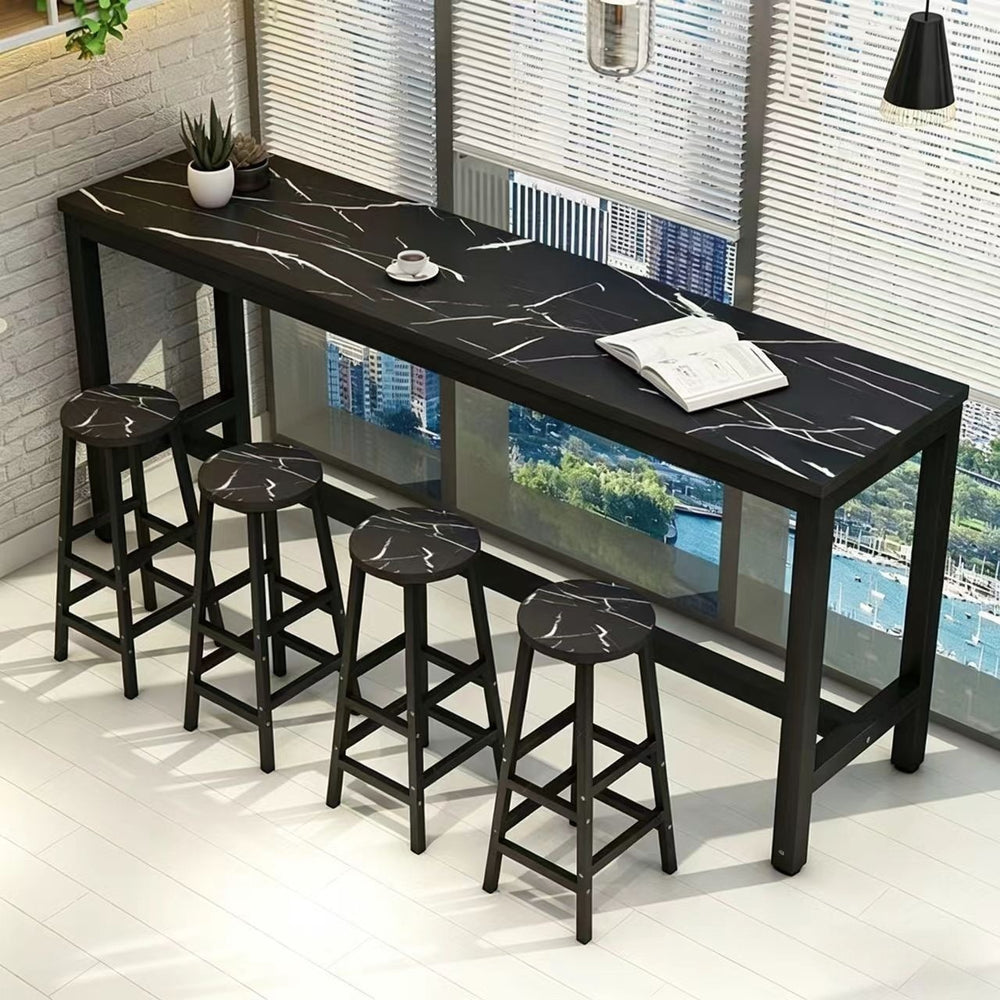 Wall-mounted bar table, minimalist modern design, suitable for home use, tall table, living room, balcony, small rectangular table, perfect for bubble tea shops and bar counters