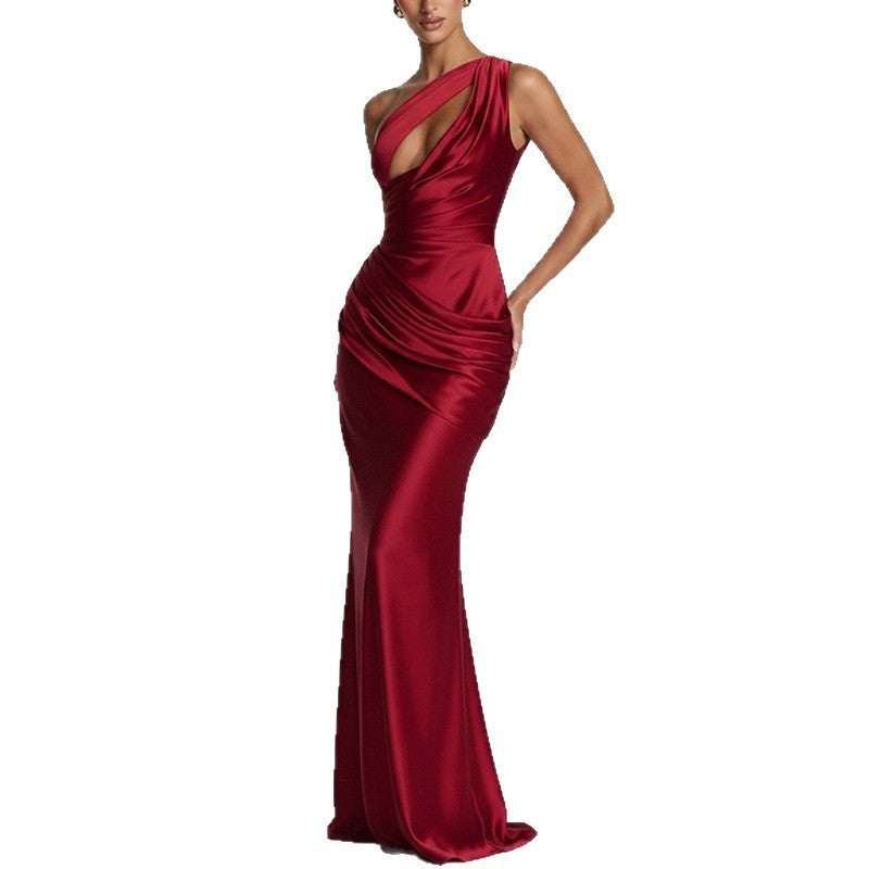 cross-border european and american women's clothing: new summer collection - elegant deep v-neck camisole dress