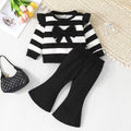 Baby clothing kids set children outfit girlstripessuit bell bottoms