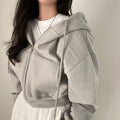 cross-border e-commerce women's fashion: european and american summer new arrivals - loose fit cropped hoodie cardigan casual outerwear