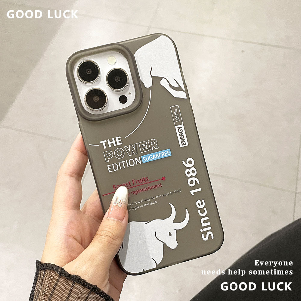 Transparent black and white cow drink suitable for apple 17promax mobile phone case high-end european and american style iphone16 protective cover