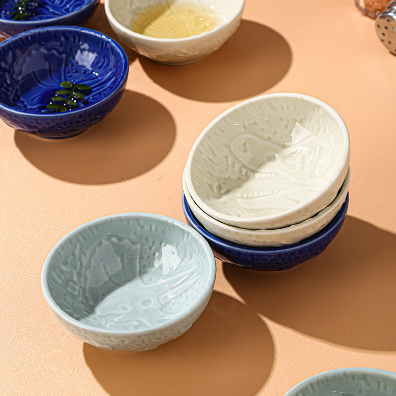Minimalist style personalized ceramic small sauce dish - home use cartoon cute dish - dipping sauce dish - snack dish - soy sauce seasoning dish
