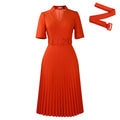 D563export cross-border women's summer new short-sleeved v neck pleated high waistfashionelegant waist african dress