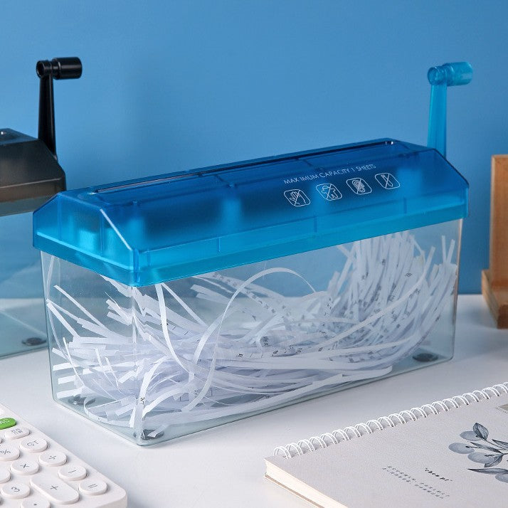 A4 manual paper shredder - small office shredder for a5 paper, invoices, contracts, and confidential documents - shreds into strips
