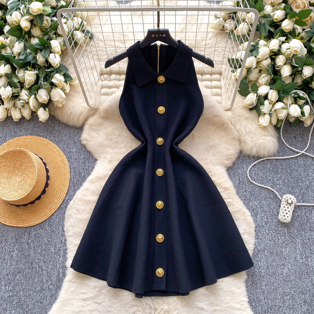 spring new arrival: sleeveless knit tank dress - cinched waist, flared skirt, petite-friendly inner layer/underskirt