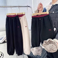 Boys' fleece-lined pants: new  winter collection - fleece casual pants, mink fleece pants, girls' sweatpants, color block, versatile style