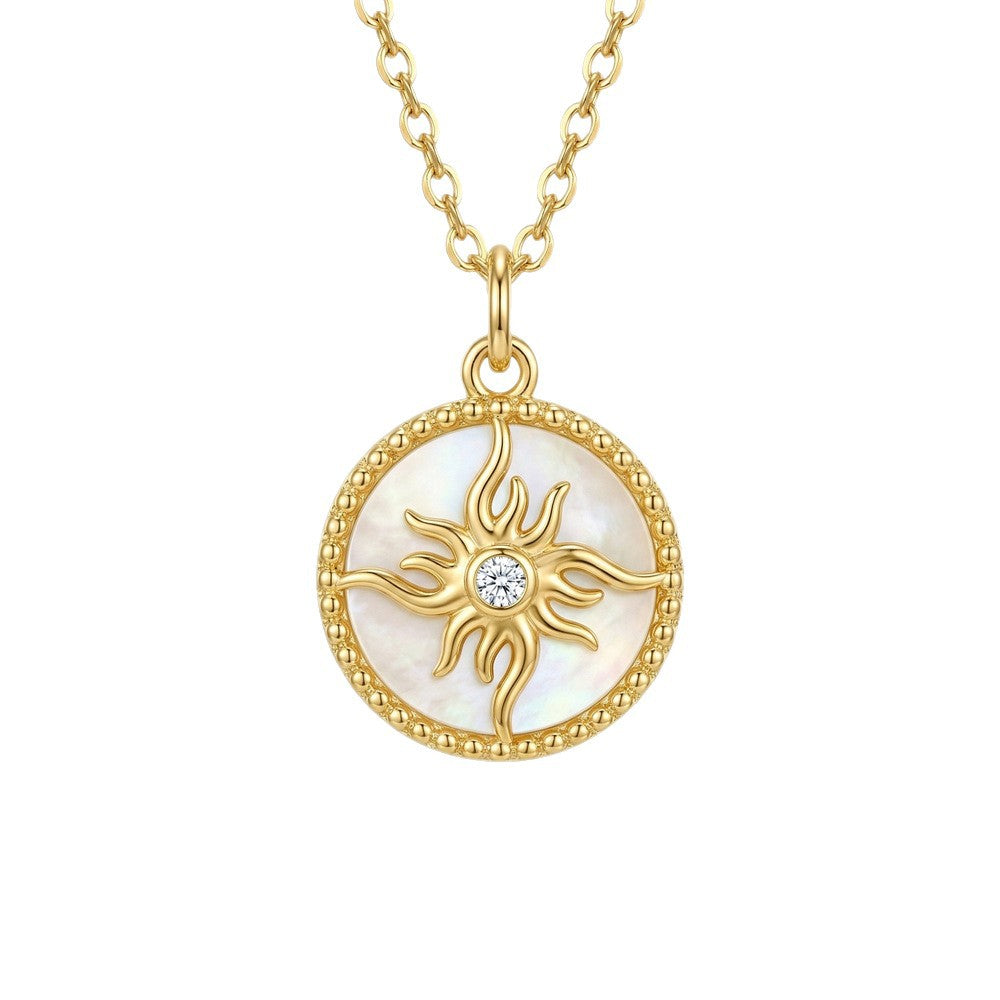 popular copper inlaid zirconium white shell geometric necklace for women accessible luxuryniche stylefashioneasiest for match non-fading clavicle chain jewelry