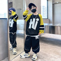 Kids' fall outfit: cool & stylish hoodie set - trendy boy's  new arrival - handsome two-piece set for boys, perfect for spring and autumn