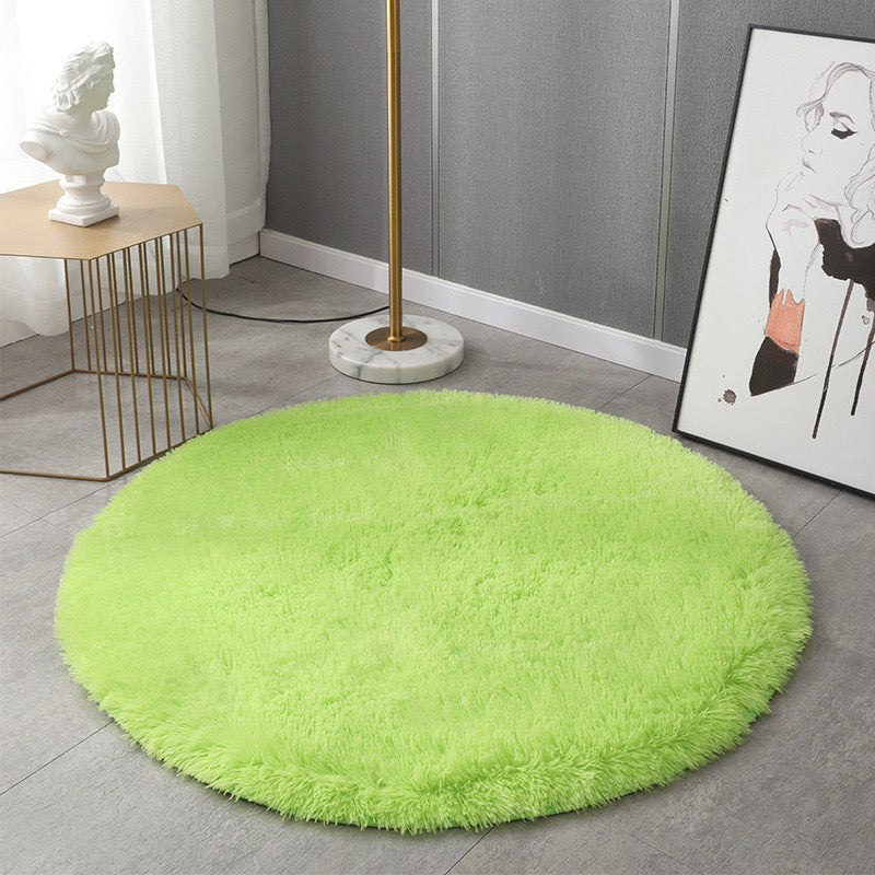 Silk wool round rug, floor mat, living room bedroom carpet, bedside mat, foot mat, computer chair pad, yoga mat