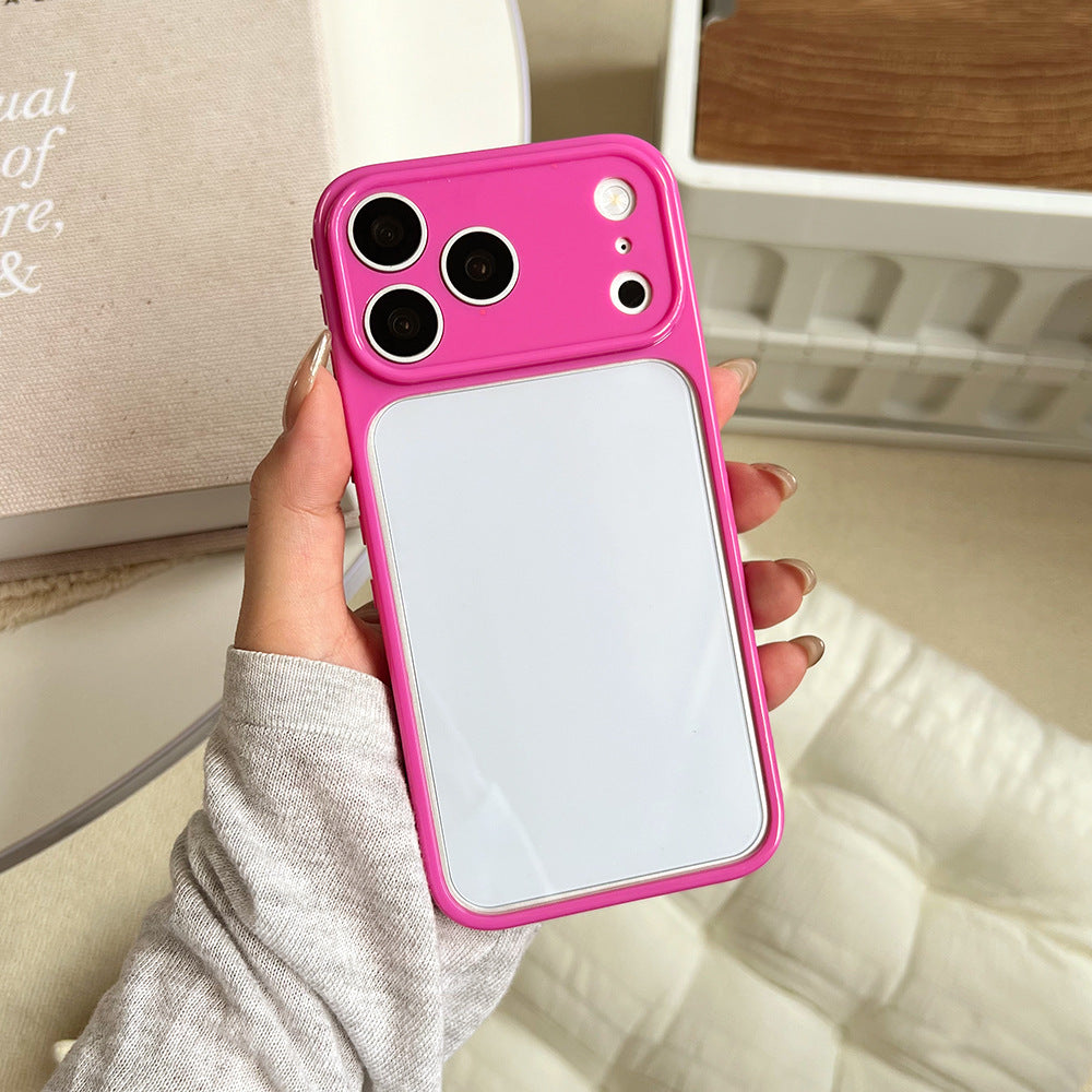 Side heart transparent back panel compatible with apple iphone 17 case - macaron six-color minimalist fresh iphone 18 protective cover