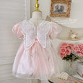 summer girls' dress - stylish butterfly wing design, sweet little girl's puff sleeve princess dress - clearance sale on remaining sizes