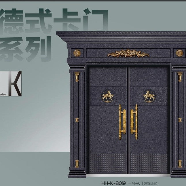 Zinc alloy villa door double door courtyard door entrance double door rural self-built house security door for home entrance door