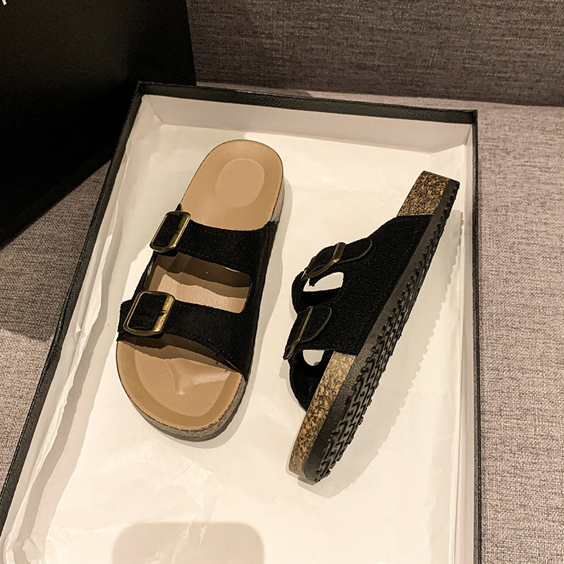 boken thick sole slippers women's summeroutwearfashion one-piece slippers home non-slip popular outdoor beach slippers