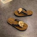 Cartoon cute outerwear flip flops women's summer internet celebrity ins best selling soft beach non-slip women's flip flops