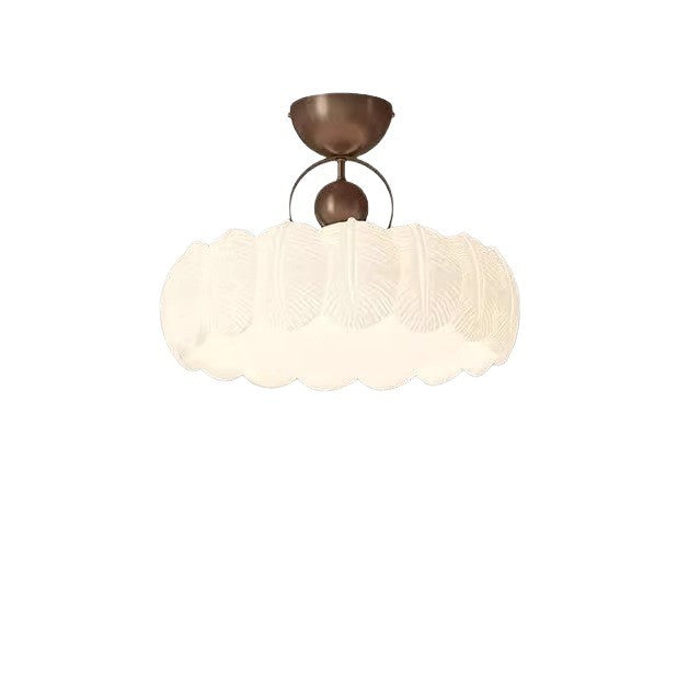 [Strict selection] 2025 new ceiling lamp medieval cream wind master bedroom princess room feather eye protection study chandelier