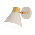 Nordic log style rotatable wall lamp white tapered soft light b&b guest room bedroom staircase casual bedside