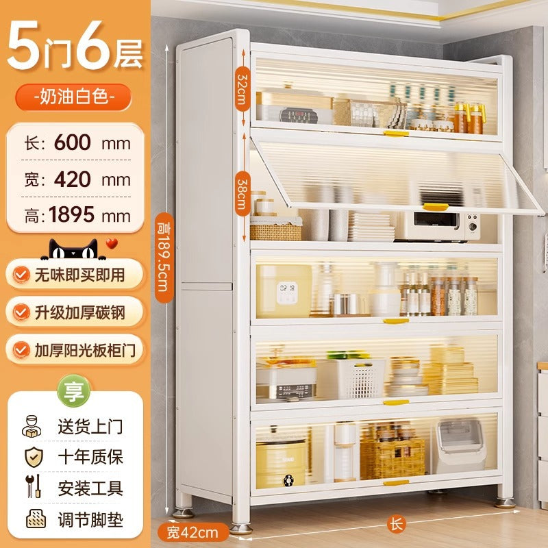 Kitchen storage rack floor-standing multi-layer dust-proof storage cabinet for home multifunctional cupboard sideboard cupboard storage cabinet