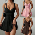 European and american cross-border women's summer  sexy spaghetti strap v-neck dress - slim fit, minimalist style, high-end feel