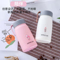 Small q cup portable cartoon cup double-layer glass liner water cup gift cup printed logo advertising cup with lid