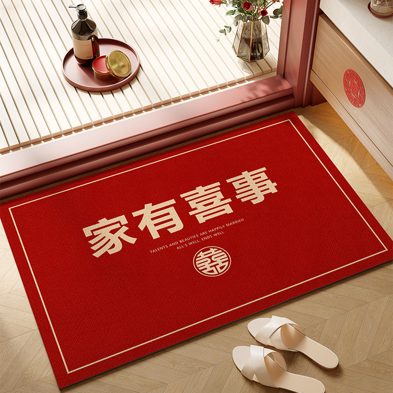 Non-slip foot mat wedding bathroom bathroom red absorbent mat diatom mud for home bathroom bathroom mat quick drying