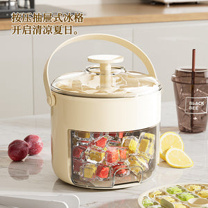 Double-layer pressed ice grids for home food grade ice cube mold food grade 40 grids large capacity ice making and ice storage box
