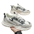 Spring men's new breathable mesh athletic shoes - trendy, versatile, thick-soled, non-slip casual running dad shoes