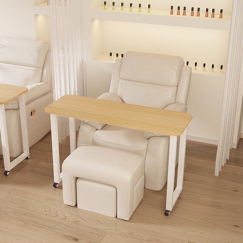 Removable manicure table Japanese single-layer with wheels manicure sofa table Modern simple cross sofa table manicure table