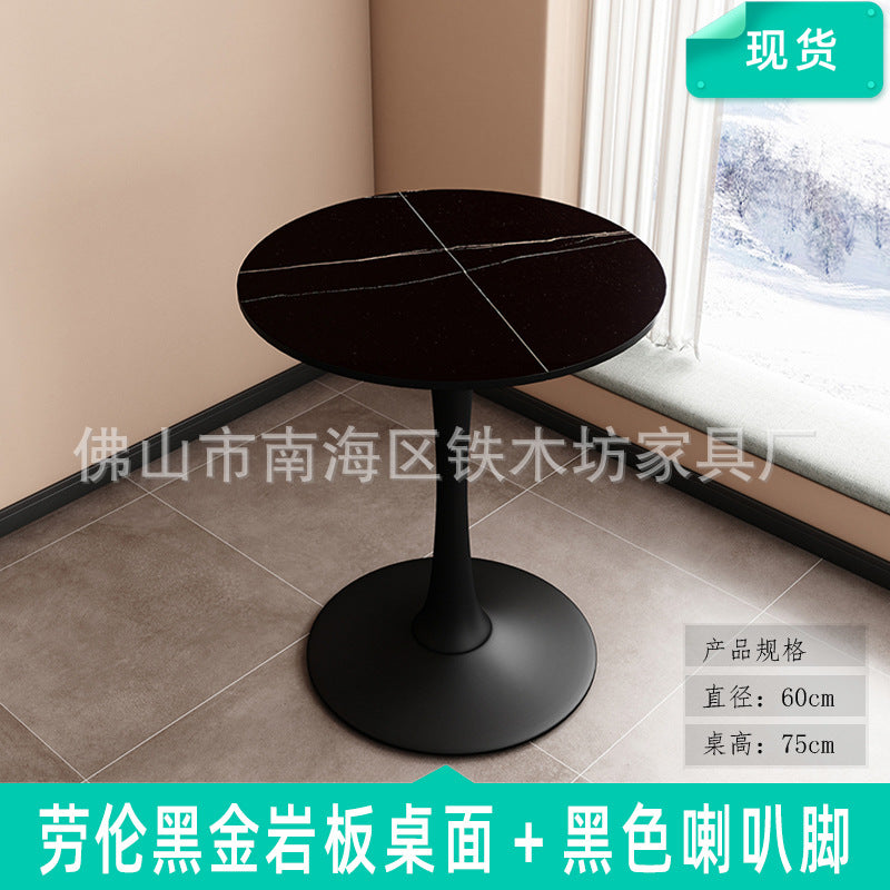 Customized commercial slate dining table simple table bar milk tea fast food restaurant canteen rectangular table apartment negotiation table and chairs