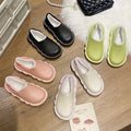 Waterproof cotton slippers for women, suitable for wearing outdoors in autumn and winter. thick-soled, closed-back cotton slippers, indoor/outdoor fuzzy slippers, non-slip postpartum shoes