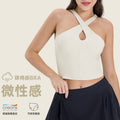 Creora xiaoxing detachable chest pad brocade cotton feel sports vest cross halter sexy navel exposed sling dss089