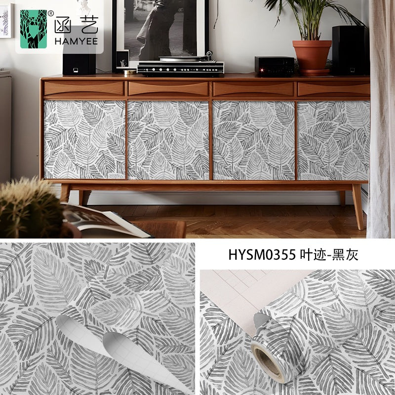 Cross-border fashion personalized brush wallpaper thickened hotel wall decoration wallpaper with glue self-adhesive background wall sticker wholesale