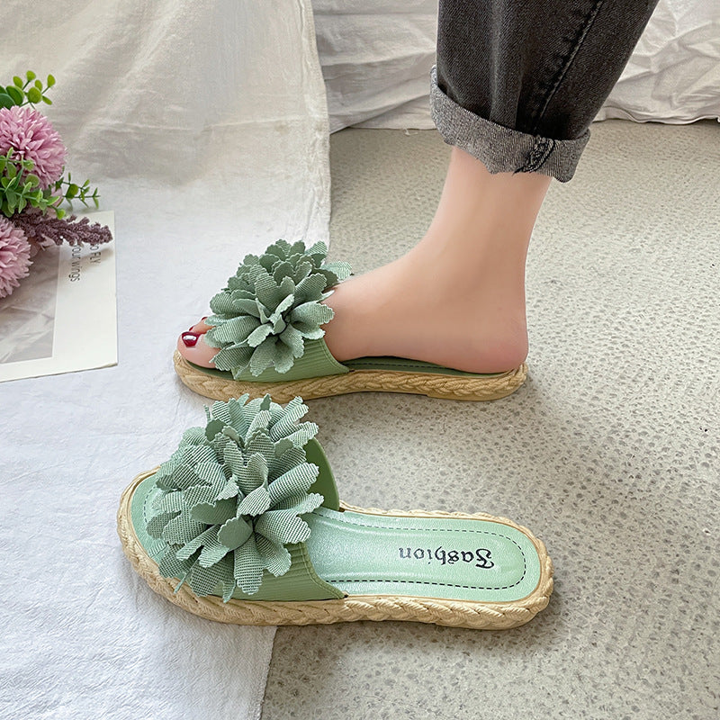 Bow-tie slippers for women, fashionable and versatile, popular one-line flat bottom 2024 summernew arrival cool slippers ins trend