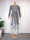 fashiondress african women's plus size  long sleeveseleganceprinting chiffon long skirt