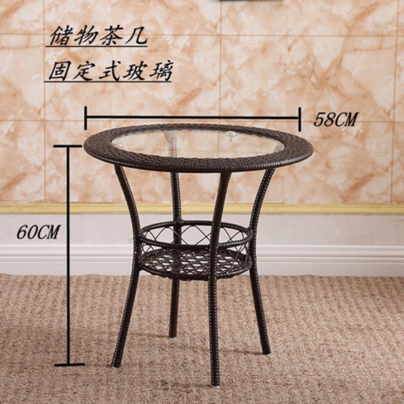 Backrest chair tea armchair rattan circle chair single balcony combination rattan chair table chair stool for homecasual iron art