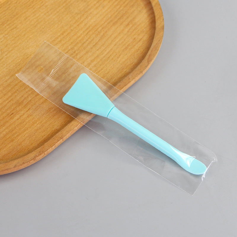 Beauty mask tool set with spatula, plastic silicone brush, dual-ended applicator, soft-tipped mask brush, individually packaged