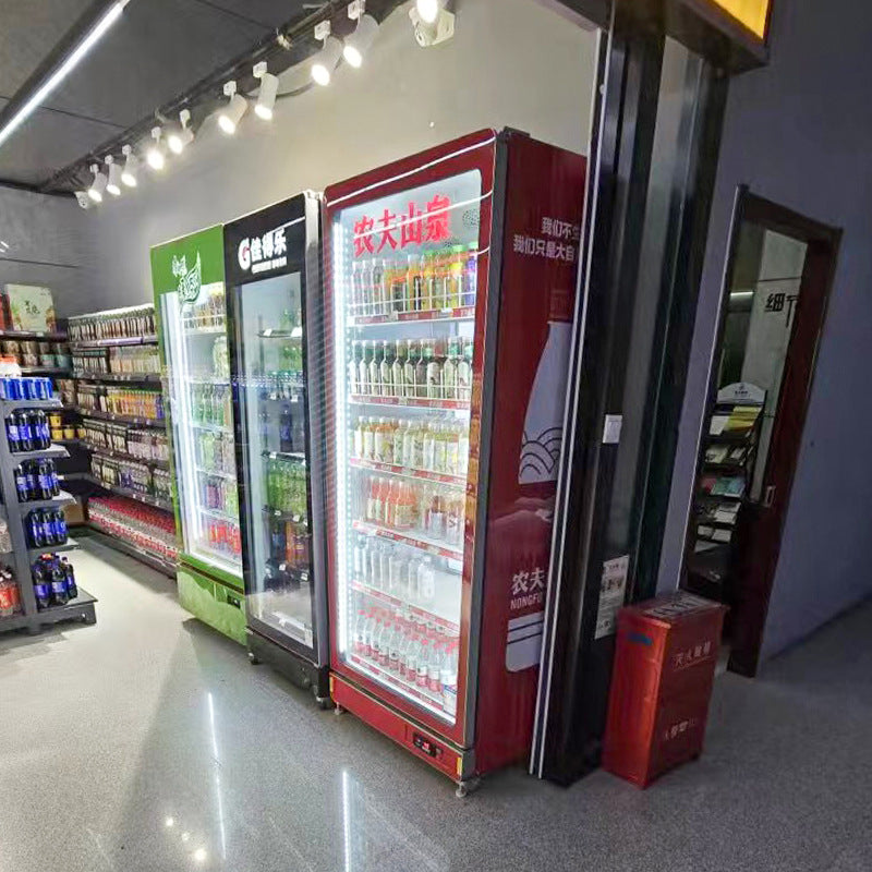 Large single door beer cabinet bar refrigerated display cabinet commercial refrigerator supermarket fresh-keeping cabinet freezer beverage cabinet quick cooling