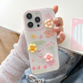 Suitable for iphone16 stereo cream rubber flower mobile phone case apple 17promax cute puppy anti-fall hard case
