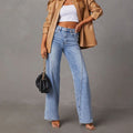 Women's wide-leg denim pants for export,  new  style, loose patchwork trousers, streetwear trendy washed jeans