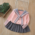 Girls' autumn/winter new jk uniform set , preppy style two-piece outfit, little girl's knit cardigan set
