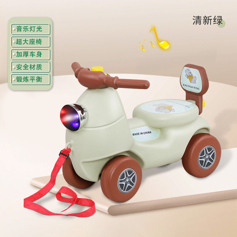 New children's scooter 1-6 years old music light four-wheel anti-rollover balance car baby birthday gift toy car
