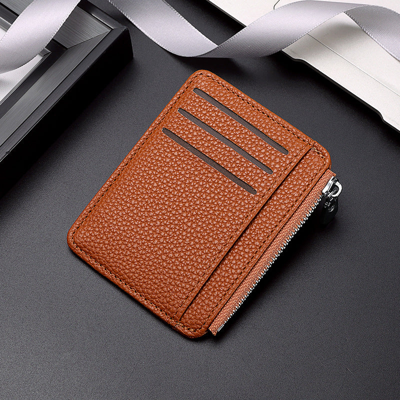 New pu leather card bag wholesale girls small ultra-thin ID card holder zipper short change bag women's explosion