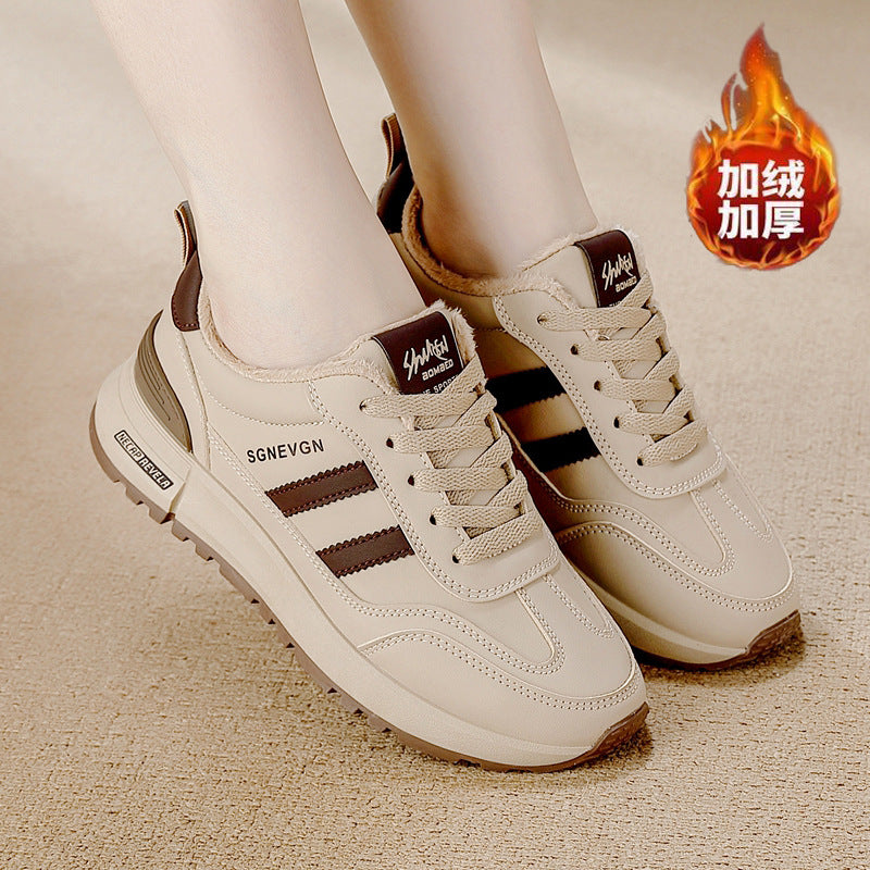 Plus size women's winter shoes: new trendy winter collection - fleece-lined, extra thick cotton shoes, cold-weather warmth, casual chunky sole ankle boots