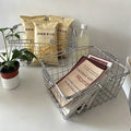 Ins style metal shopping basket iron basket storage basket hand basket desktop miscellaneous storage basket storage basket