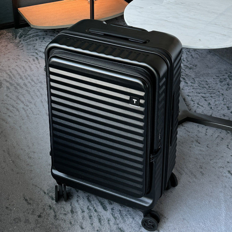 New front open suitcase women's 20-inch small boarding case 24-inch anti-drop trolley case travel bag password case